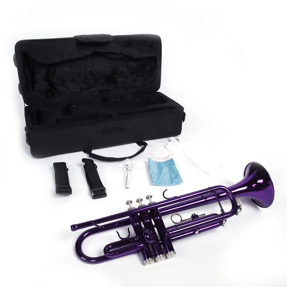 Topcobe Brass B Flat Trumpet with Hard Case Gloves Cleaning Kit, Trumpet for Student Beginner