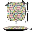 thumbnail image 5 of Mushroom Chair Seating Cushion, Colorful Mushroom Vibrant Display Ingredient Variety Fun Design, Soft Seat Pads for Office with Anti-slip Backing, 16"x16", Multicolor, by Ambesonne, 5 of 7