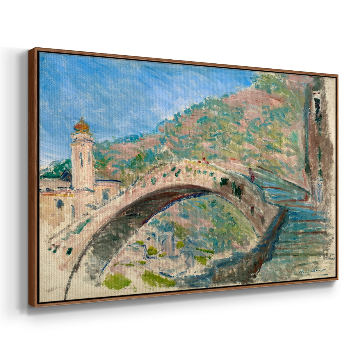 Vintage Landscape-CLIV By Wexford Home Framed in Walnut Wood Gallery Wrapped Canvas 27 in. x 41 in.