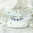 thumbnail image 4 of Rosec Jewels Full Eternity Ring with Lab Created Blue Sapphire and Moissanite for Women (AAAA Grade Sapphire) - Ready to Gift, 14K White Gold, US 5.50, 4 of 8
