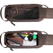 Leather Toiletry Bag for Men & Women - Shaving Dopp Kit Travel Case Cosmetic Makeup Wash Bag by Rustic Town