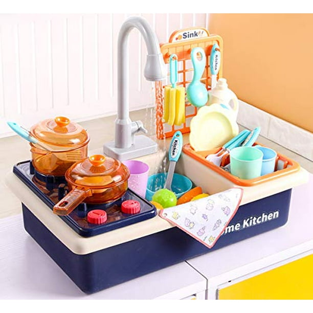 Play Kitchen Sink Toys with Automatic Faucets, Kids ...