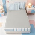 thumbnail image 4 of Erosebridal Minimalist Geometric Stripes Zipper Twin Comforter Sets with Fitted Sheet and 2 Pillowcases,Abstract Striped Zipper Bedding Set,Light Gray Reversible,4 Pieces, 4 of 7