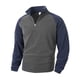 thumbnail image 4 of Ceisia Men's Regular-Fit Stand-Collar Half-Zip Color-Blocked Fleece Pullover Gift, 4 of 9