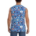 thumbnail image 4 of Lsque Colorful Sailing Ship Print Men's Cotton Blend Sleeveless Muscle Shirts (S-3XL)- Moisture Wicking, Odor Protection, UPF 30+,X-Large, 4 of 8