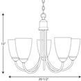 thumbnail image 2 of Progress Lighting Gather 5-Light Chandelier, Antique Bronze, White Etched Glass Shades, 2 of 2
