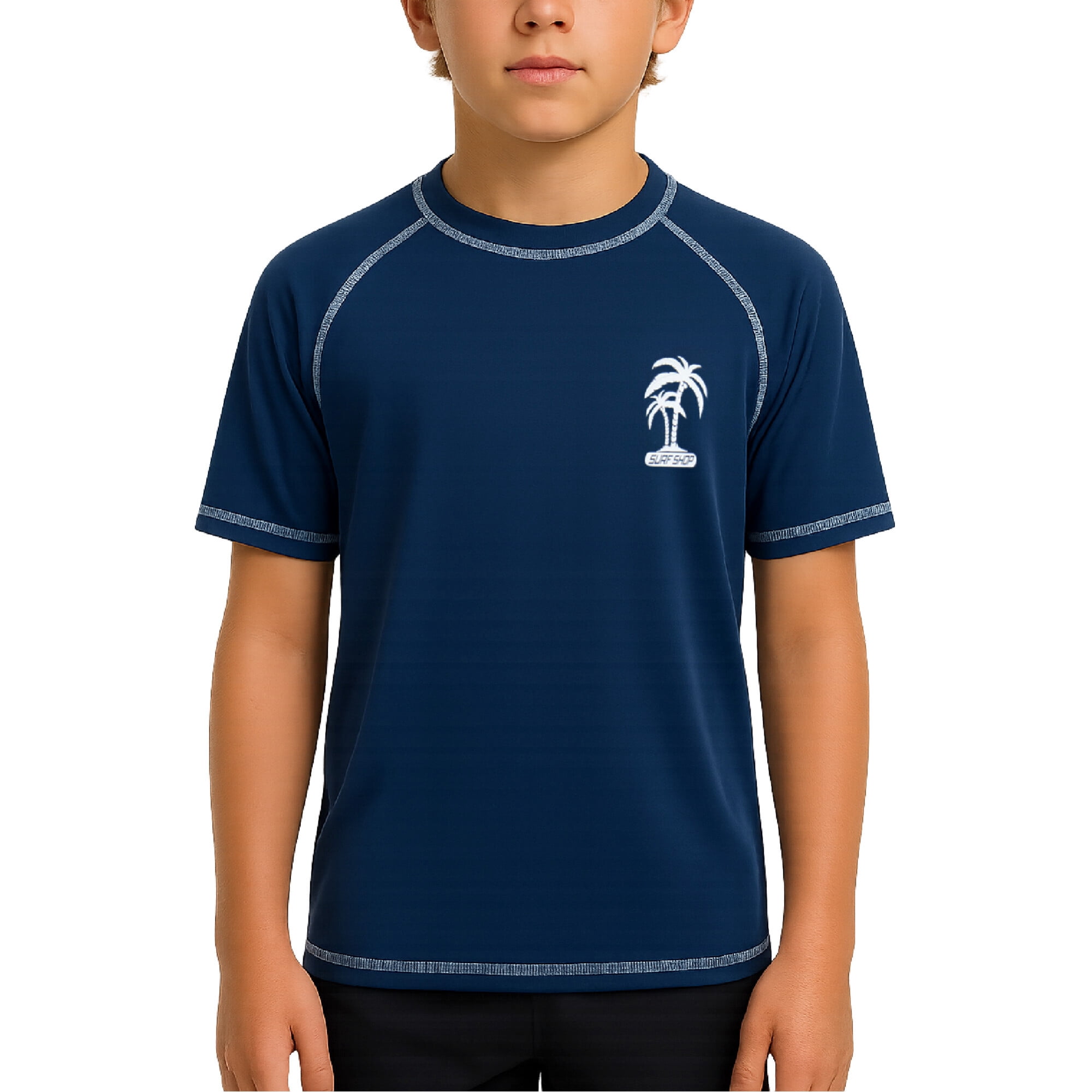 iXtreme Boys Rash Guard Shirt - UPF50+ Sun Protect Quick Dry Short Sleeve Swim Shirts for Boys (5-18)