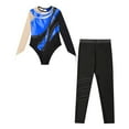 thumbnail image 6 of iiniim Gymnastics Leotards for Girls Long Sleeve Mesh Splice Ballet Bodysuit with Legging Sparkly Jumpsuit Activewear Royal Blue 12, 6 of 7