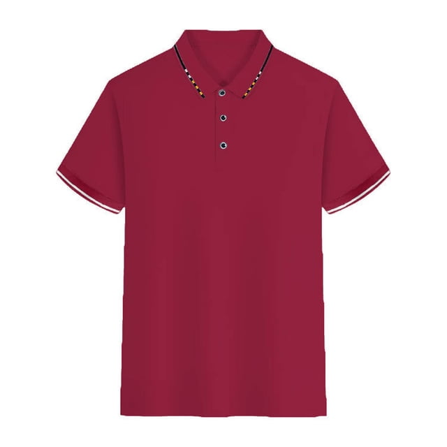 DPTALR Hommes Casual Slim Col Rabattable Couleur Unie Manches Courtes T-Shirt Tops Blouse