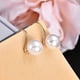 thumbnail image 5 of Gold Earrings with White Pearl / Pearl Earrings Gold, 5 of 5