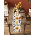 thumbnail image 4 of Table Runner Dresser Scarf 13 x 70 Inch Spring Rustic Sunflower Lavender Flower Leaf Floral Table Runners Non-Slip Heat Kitchen Dining Table Decor for Indoor Outdoor Home Party Decoration, 4 of 7
