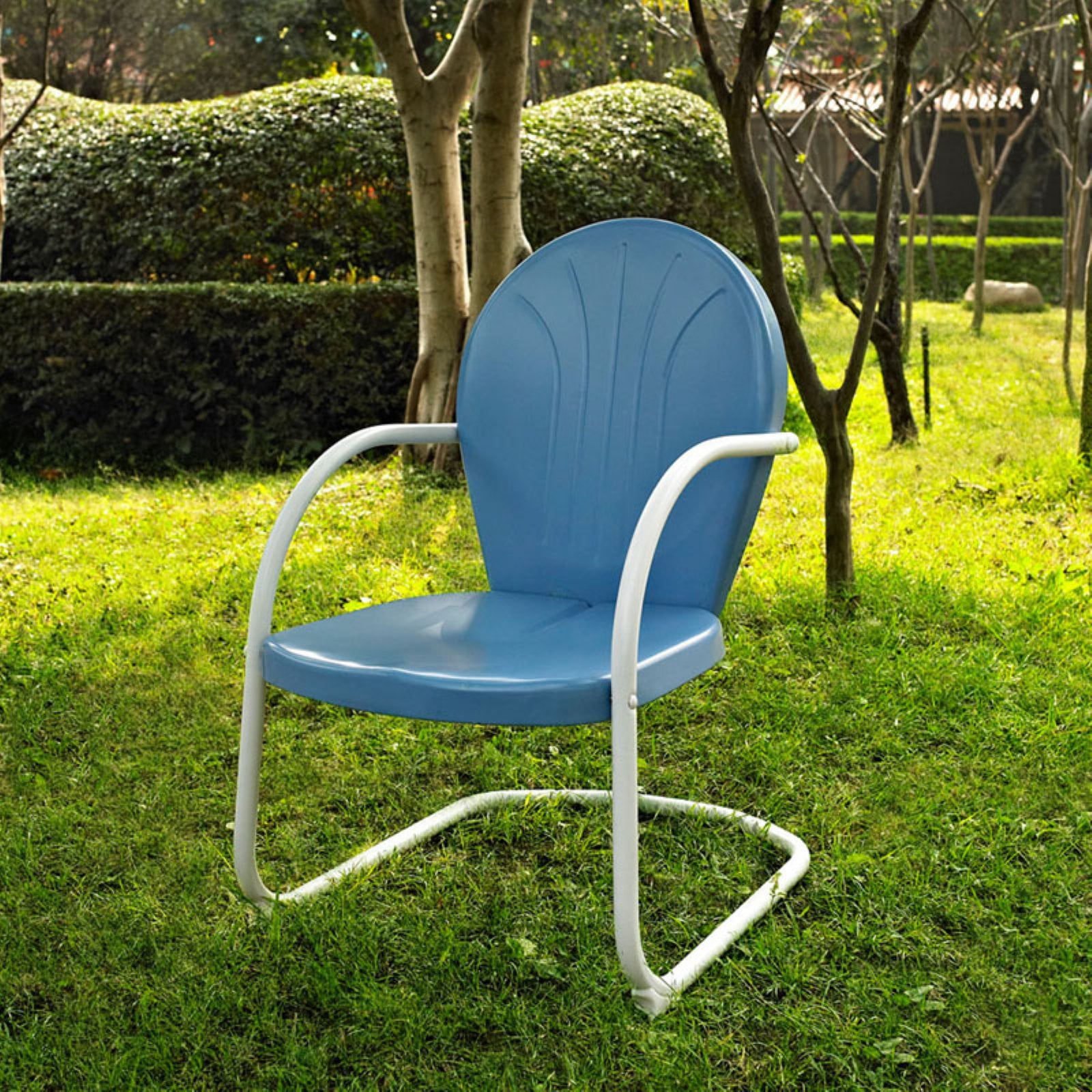 Crosley Furniture Griffith Metal Outdoor Patio Chair in Aqua
