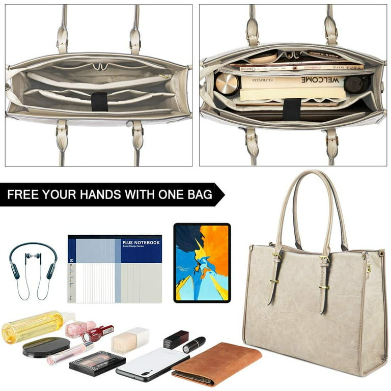 Laptop Tote Bag for Women 15.6 Inch Waterproof Leather Computer Bags Women  Business Office Work Bag Briefcase