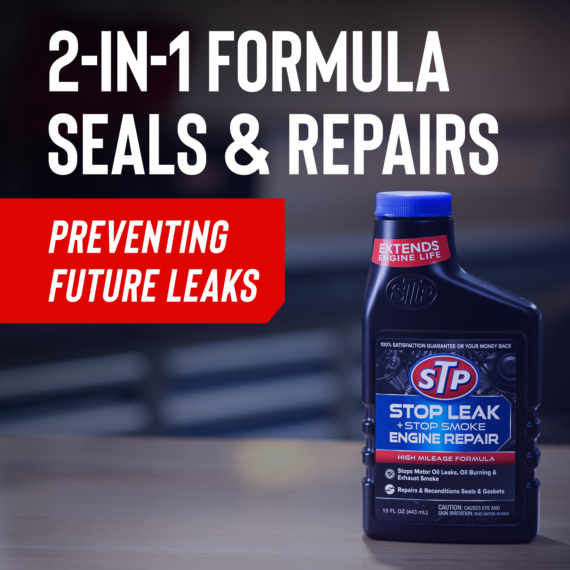 (12 pack) STP Stop Leak and Stop Smoke High Mileage Engine Oil Additive, 15 fl oz
