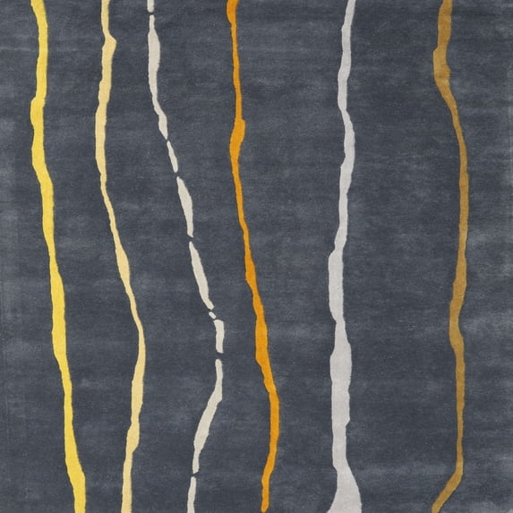 Ahgly Company Machine Washable Indoor Square Contemporary Cloudy Gray Area Rugs, 5' Square