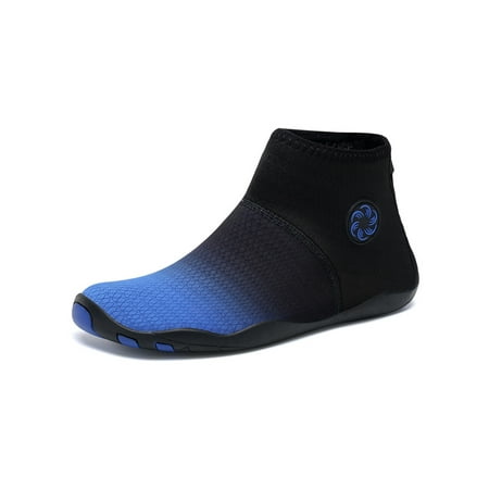 

Ritualay Unisex Aqua Socks Barefoot Water Shoes Quick Dry Beach Shoe Comfort Back Zipper Flats Summer Fitness Workout Slip On Blue 5