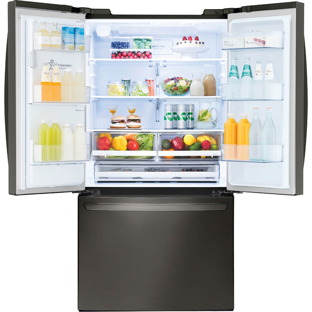 LG 22 cu. ft. Smart WI-FI Enabled French Door Counter-Depth Refrigerator - Black Stainless Steel - image 3 of 7