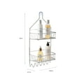 thumbnail image 6 of Bath Bliss 2 Tier Shelf Steel Cabana Stripe Shower Caddy, Silver Chrome, 6 of 6