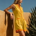 thumbnail image 5 of Elvqul Shorts for Women Loose Rompers Pockets Summer Beach Solid Holiday Sleeveless Womens Shorts Wide Leg, 5 of 8