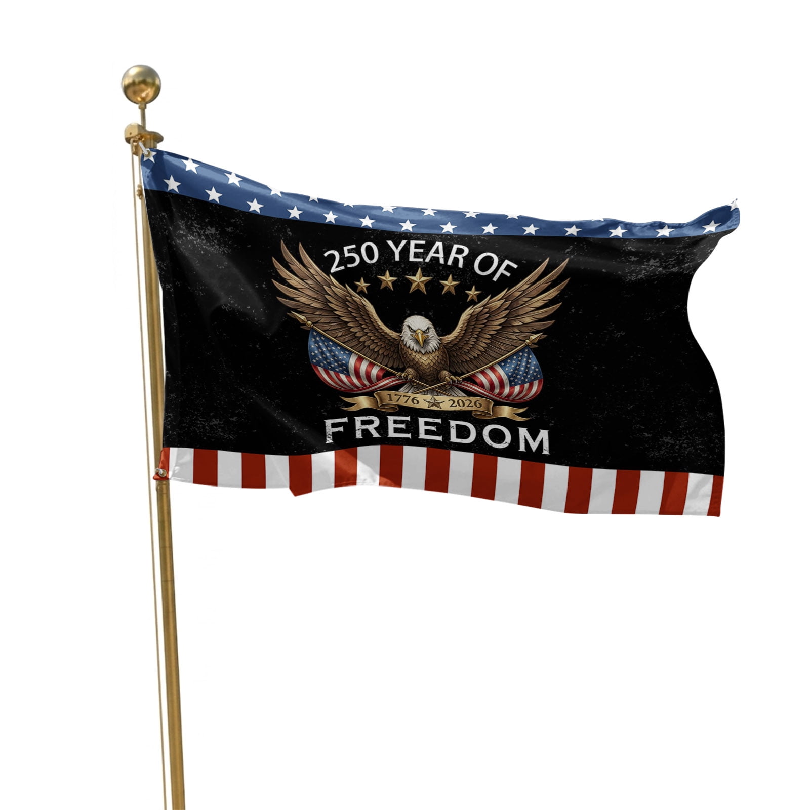 4th of July Flags for Outside 3x5 ft American Years Outdoor Flags Double Sided Grommets House Banner Patriotic Freedom Eagle USA Flag Patio Yard Flag for Outdoor Party Porch Independence Day