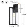 thumbnail image 3 of Hukoro Martin 21 in. 1-Light Matte Black Hardwired Outdoor Wall Lantern Sconce with Dusk to Dawn (2-Pack）, 3 of 4