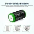 thumbnail image 7 of HiQuick 4 Pack D Rechargeable Batteries 10000mAh 1.2V NiMH D Size Batteries with Store Boxes, 7 of 7