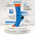 thumbnail image 3 of 7BIGSTARS KINGDOM Women Cotton Crew Fun Socks -4 Pack Medium - Stripe - Polka Dot - Bubble -Sock Size: 9-11, Shoe Size: 5-9, Blue, Dark Navy, Orange, Grey, 3 of 10