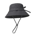 thumbnail image 3 of Sombrero de pescador de ala ancha para el sol, ideal para actividades al aire libre, viajes diarios y mochileros. Negro, 3 of 9