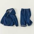 thumbnail image 3 of WOLLED 1-9Y Toddler Baby Boys Denim Jacket Set Sweatsuit Kids Hoodie Sweatshirt Two-Piece Set Solid Colours Tops and Trousers Spring Fall Denim Jacket Sweat, 3 of 8