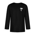 thumbnail image 3 of T-Shirts Homme Manches 3/4 Col Rond Confortable Dégradé Ajusté Tee-Shirt Noir TTTG, 3 of 4
