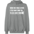 thumbnail image 2 of OXI Hoodie Sweatshirt - To Stay Away From Me, Basic Casual Hoodie for Men's and Women Fleece Hoodie Long Sleeve - Sport Grey X-Large, 2 of 3