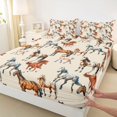 thumbnail image 3 of jejeloiu Rustic Animals Horse Twin Sheet Sets,Western Cowboy Bedding For Men Women 3-Piece, 3 of 7