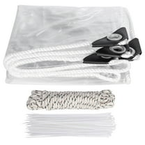 Waterproof Tarpaulin Clear PVC w/ Grommets Foldable for Garden Greenhouse Plant Camping 1x1.5m