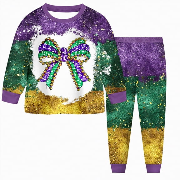 HCNTES Toddler Baby Girl Clothes 1T 2T 3T 4T 5T Fall Winter Outfits Contrast Color Long Sleeve Sweatshirt Pants Sets,Sizes 6-7 Years
