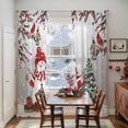 thumbnail image 5 of Grey Snowman Christmas Sheer Curtains 96 Inches Long, Xmas Tree Branch Birds Light Filtering Window Curtains for Living Room/Bedroom, Rod Pocket Voile Sheer Curtain Drapes, 52"W x 96"L, 2 Panels, 5 of 9