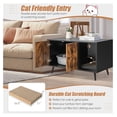 thumbnail image 4 of Cat Litter Box Enclosure Wooden Furniture, Stackable Pet Washroom Cabinet w/ Scratching Pad, 4 of 7