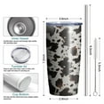 thumbnail image 5 of Cow Print Tumbler with Lid and Straw, 20 Oz Cup Stainless Steel Insulated Water Bottle Coffee Mug, Gifts for Cow Print Lover, 5 of 6