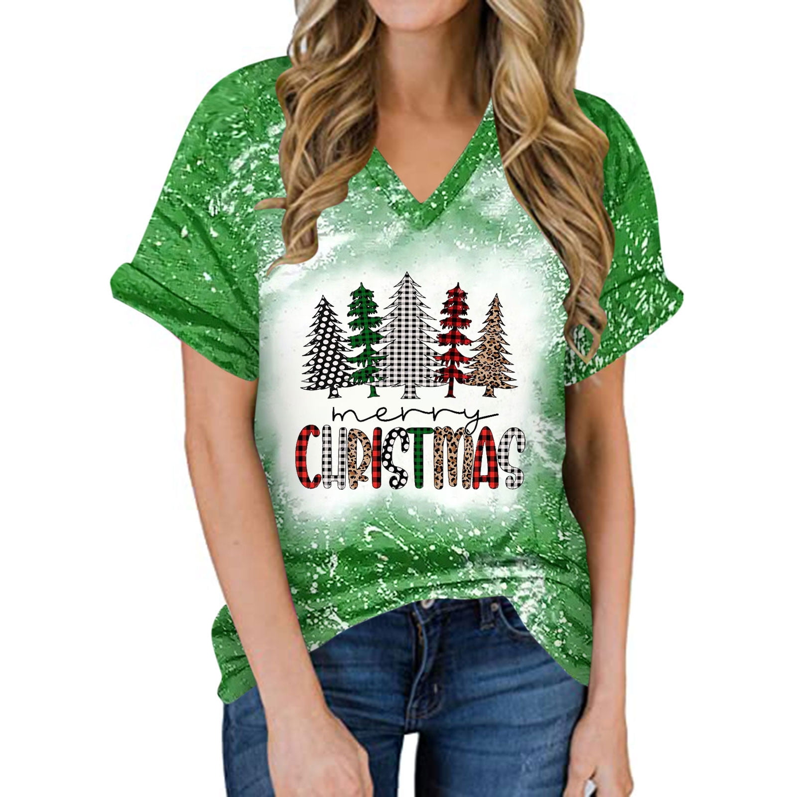 christmas green blouses