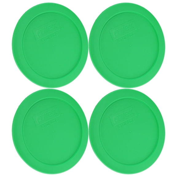 Pyrex 7200-PC 2-Cup Bright Green BPA-Free Plastic Lid (4-Pack) - Made in USA