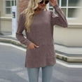 thumbnail image 5 of Annhoo Long Sleeve Sweaters for Women Fall Comfy Crewneck Knit Tops Ladies Casual Loose Tunics with Pockets, 5 of 7