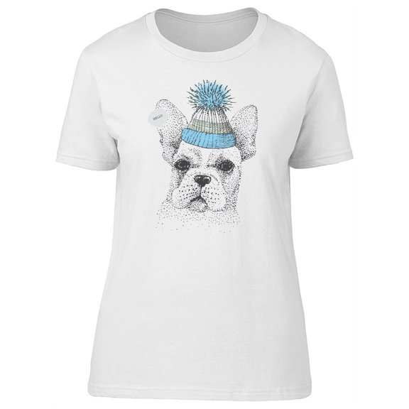 French Bulldog In A Winter Hat T-Shirt Women -Image by Shutterstock, Female XX-Large