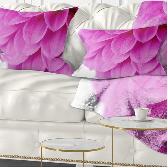 Designart Soft Purple Abstract Flower Petals - Floral Throw Pillow - 12x20