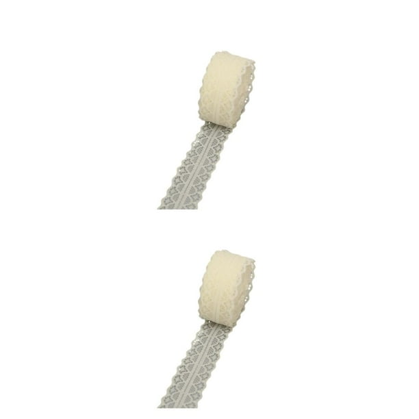 Toystoory Cinta vintage para manualidades - Cinta de regalo para manualidades con borde de encaje fácil y multifuncional E2-1 blanco lechoso E2-1 blanco lechoso 2Conjunto