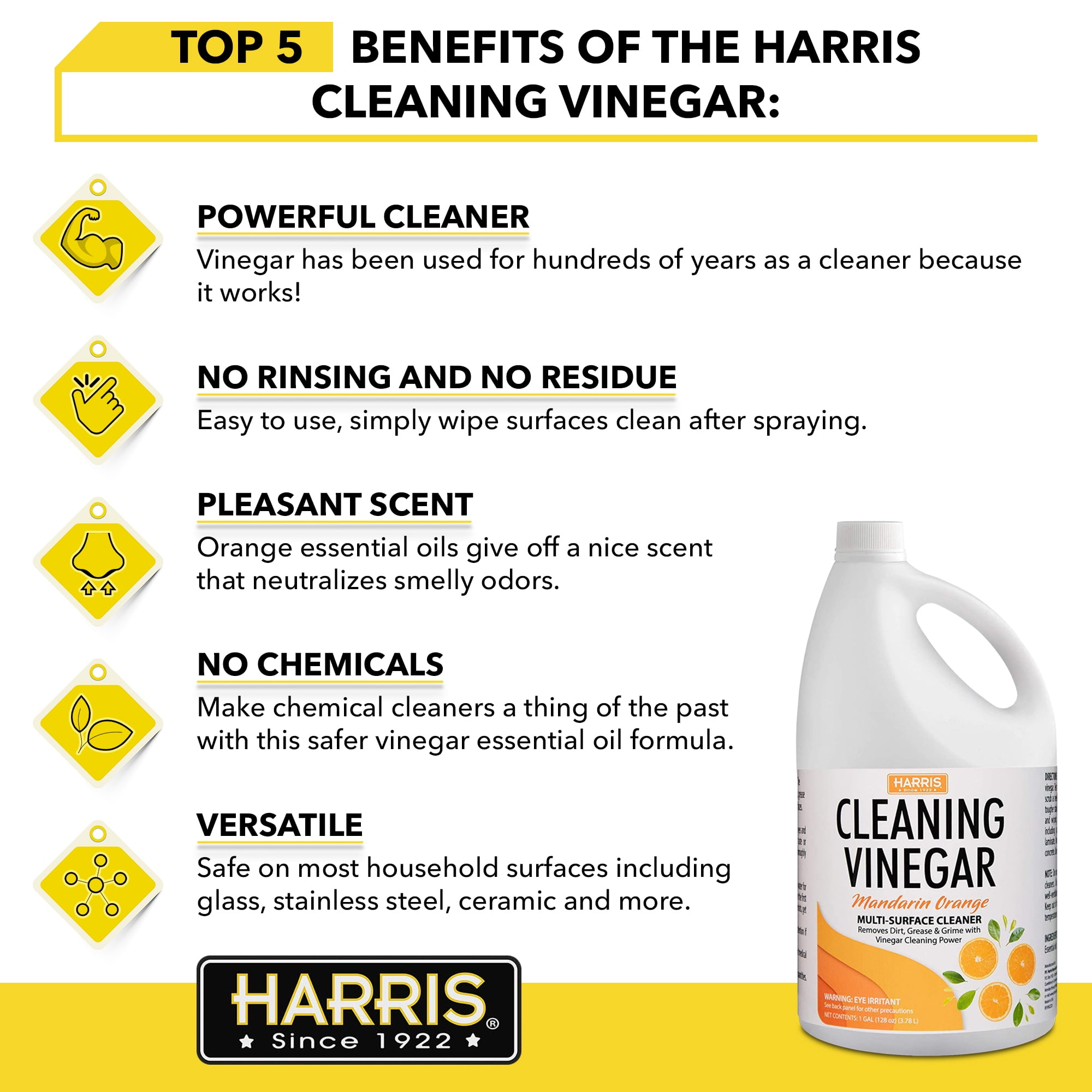 Harris 128 oz. Vinegar Floor Cleaner Mandarin Orange