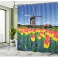thumbnail image 5 of Ambesonne Flower Shower Curtain, Blooming Tulip Windmill, 69"Wx84"L, Yellow Blue, 5 of 5