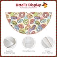 thumbnail image 3 of Xecao Glazed Donuts Pattern Christmas Tree Skirt Round Xmas Tree Mat Base Cover for Holiday Home Decorations-30", 3 of 6