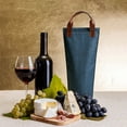 thumbnail image 7 of Kato Single Wine Tote Bag, Unique Mothers Day Gifts, Insulated Padded Thermal Wine Bottle Carrying Cooler Carrier for Travel, Picnic, Perfect Gift for Wine Lover, Blue, 7 of 7