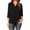 Black, variant on ICHUANYI Womens Classic Button Shirts Lapel Long Sleeve V Neck Blouses Casual Solid Loose Tops
