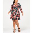 thumbnail image 1 of Vestido cruzado a rayas Planet Gold para mujer azul 1X, 1 of 1