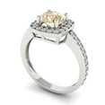 thumbnail image 2 of Clara Pucci 14K White Gold 1.33ct Morganite Solitaire with Accents Ring, 2 of 8